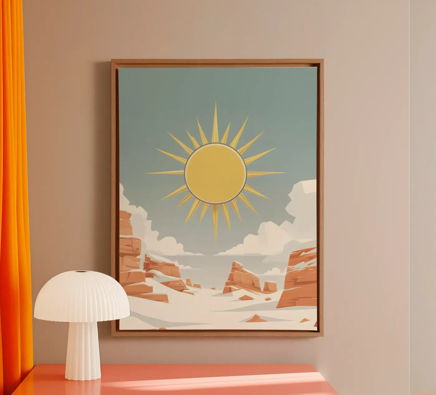 Sun with simple rays canvas by LIFESTYLE OBJECTS