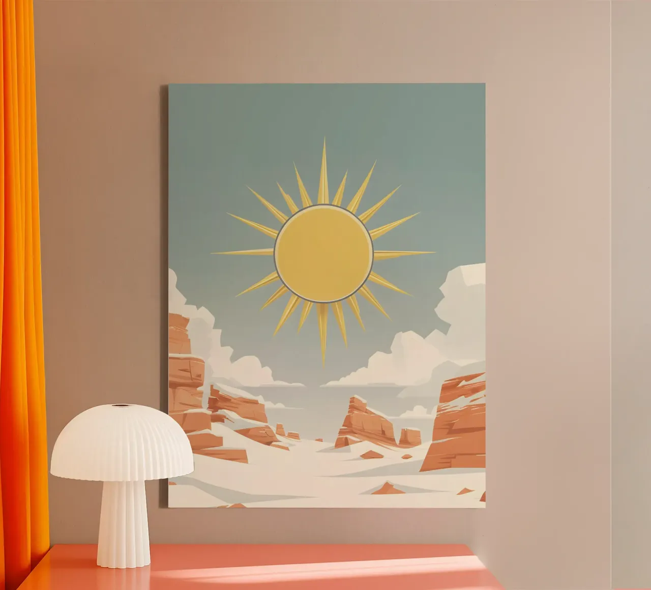 Sun with simple rays canvas by LIFESTYLE OBJECTS