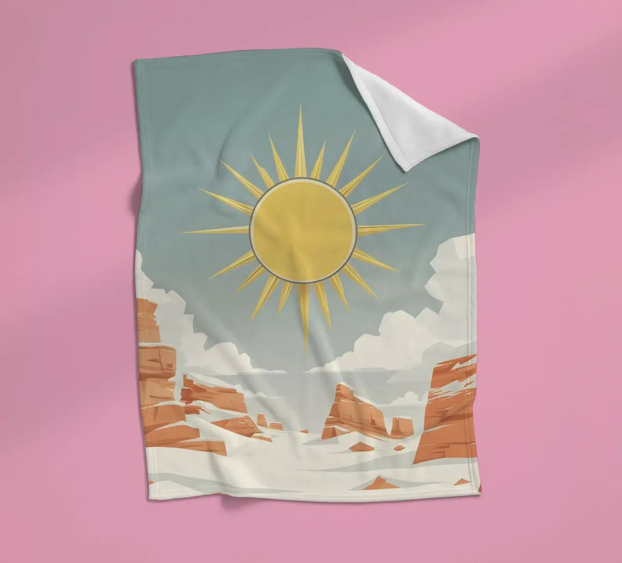 Sonne mit einfachen Strahlen Fleecedecke von LIFESTYLE OBJECTS