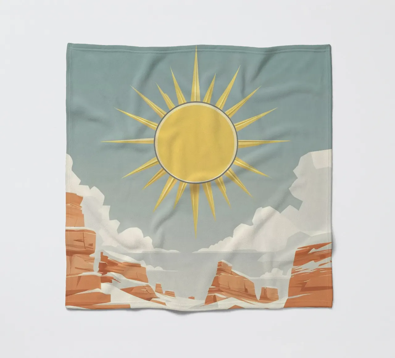 Sonne mit einfachen Strahlen Fleecedecke von LIFESTYLE OBJECTS