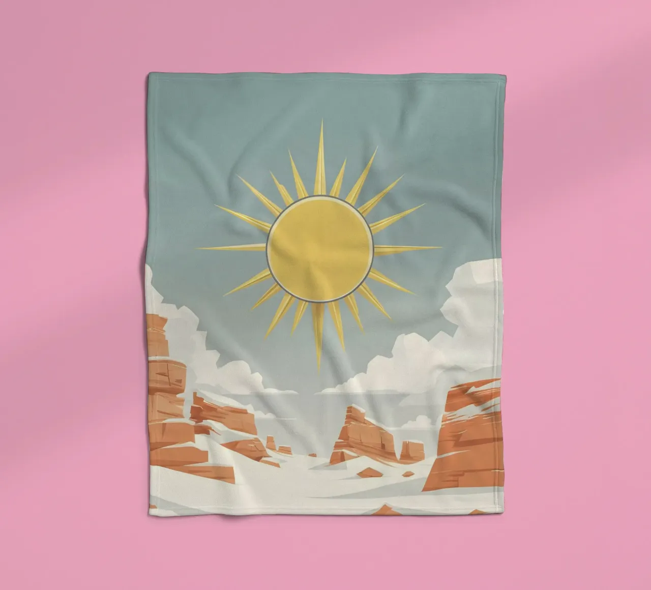 Sonne mit einfachen Strahlen Fleecedecke von LIFESTYLE OBJECTS