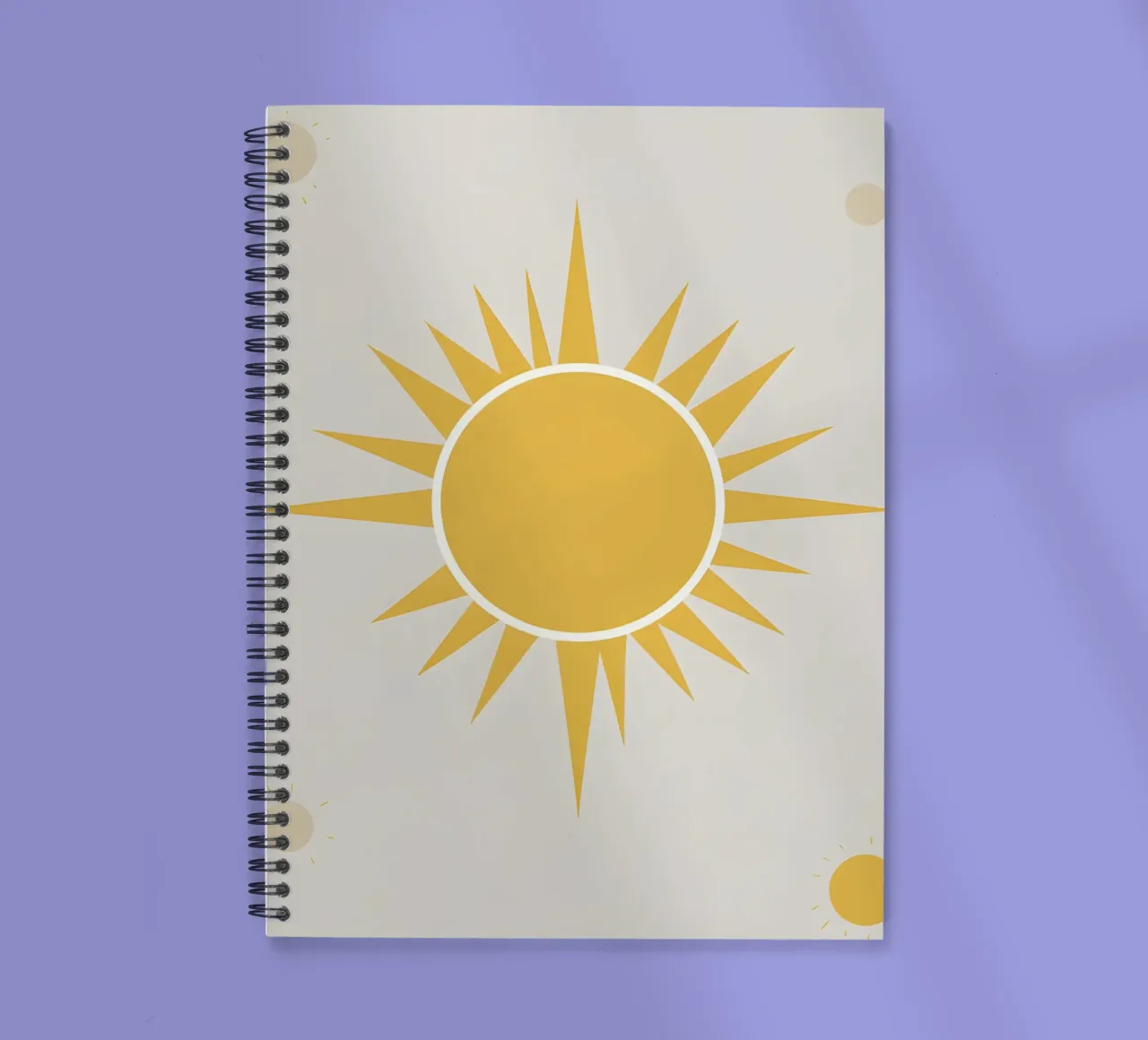 Sun with simple rays spiral notebook by LIFESTYLE OBJECTS