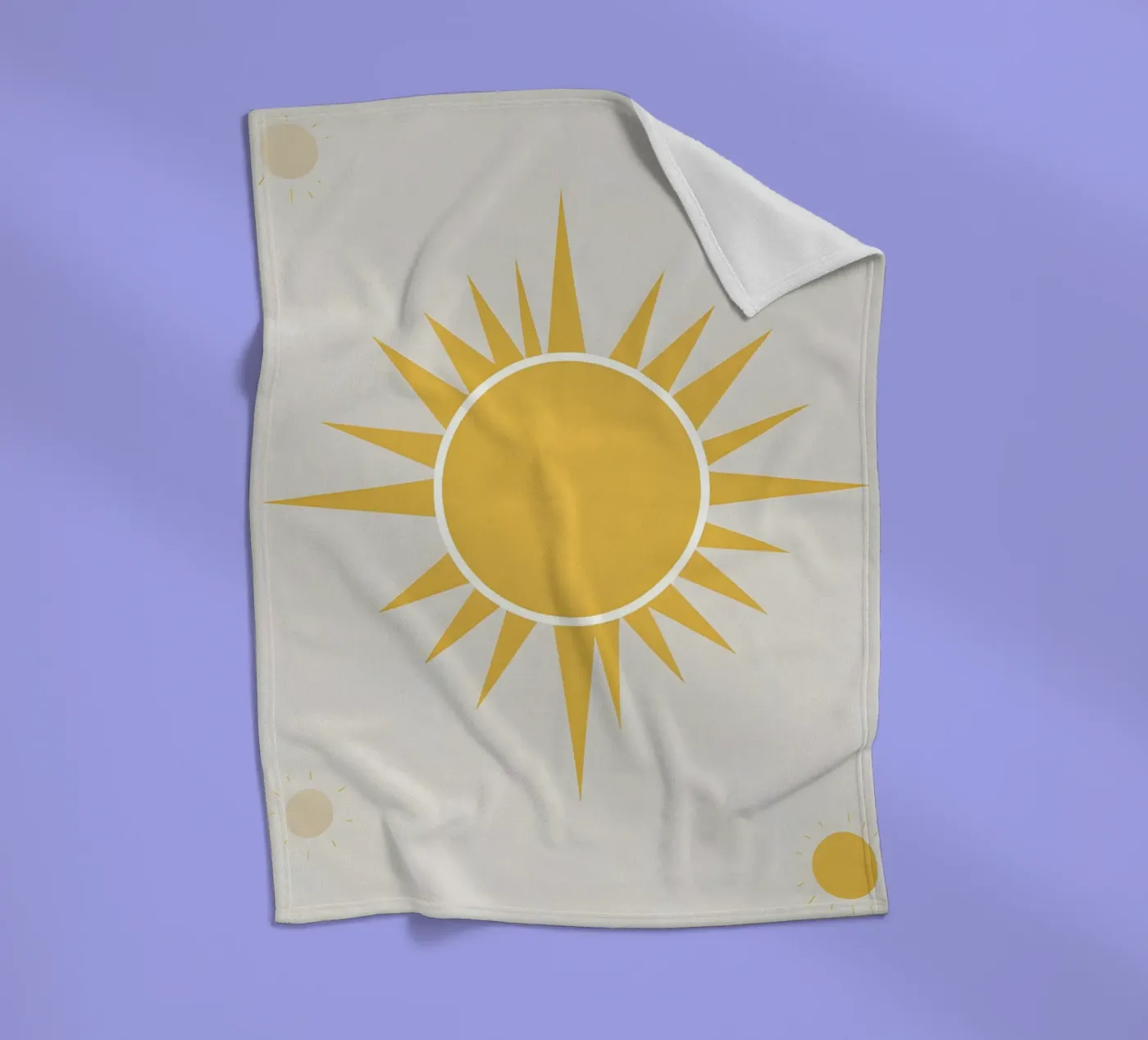 Sun with simple rays fleece blanket by LIFESTYLE OBJECTS