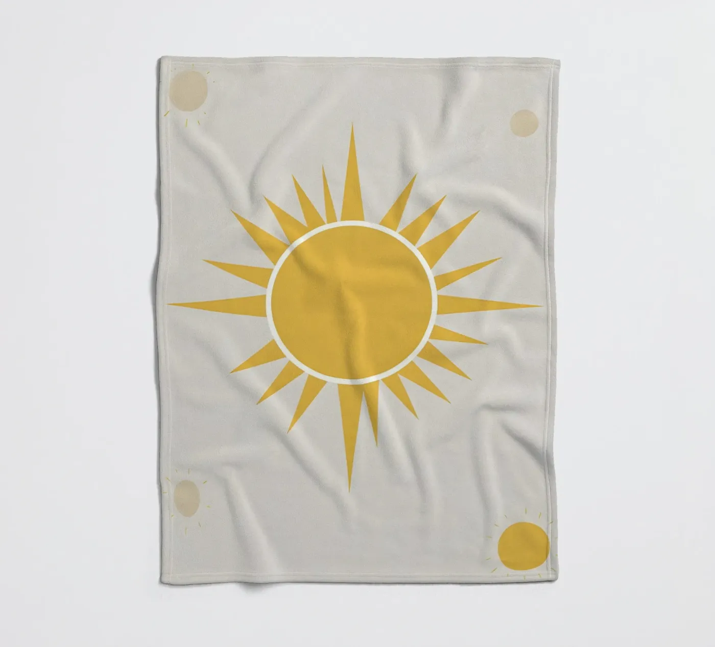 Sun with simple rays fleece blanket by LIFESTYLE OBJECTS