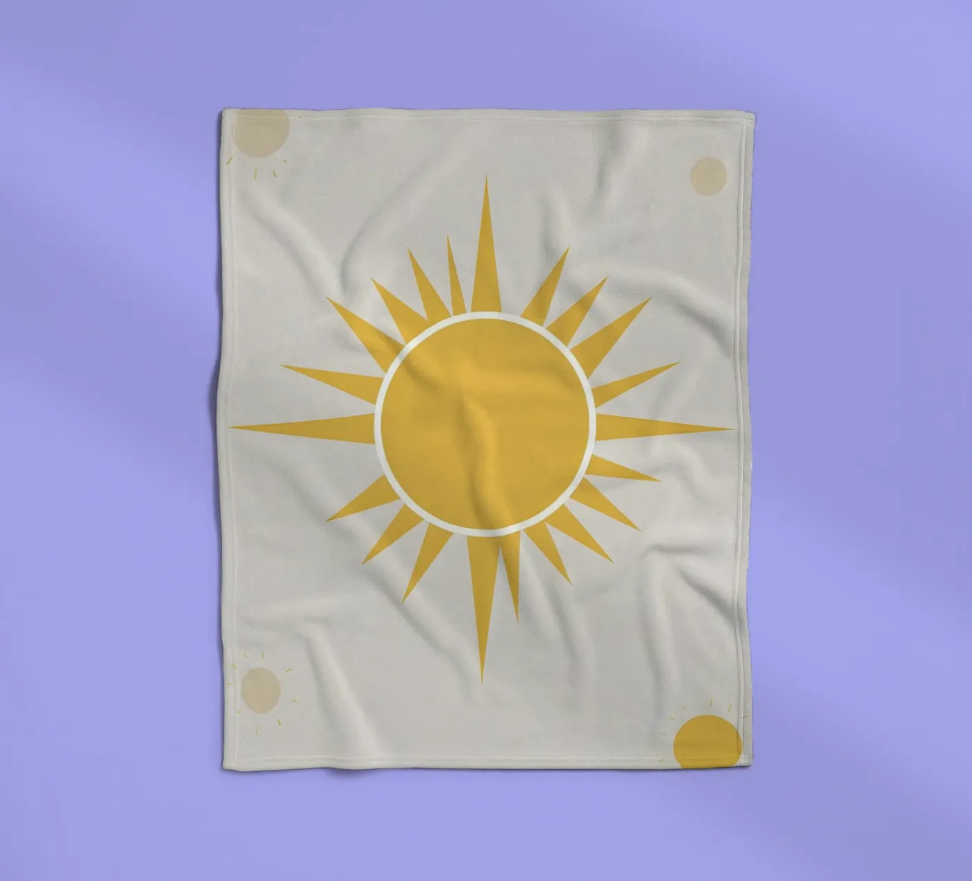 Sun with simple rays fleece blanket by LIFESTYLE OBJECTS