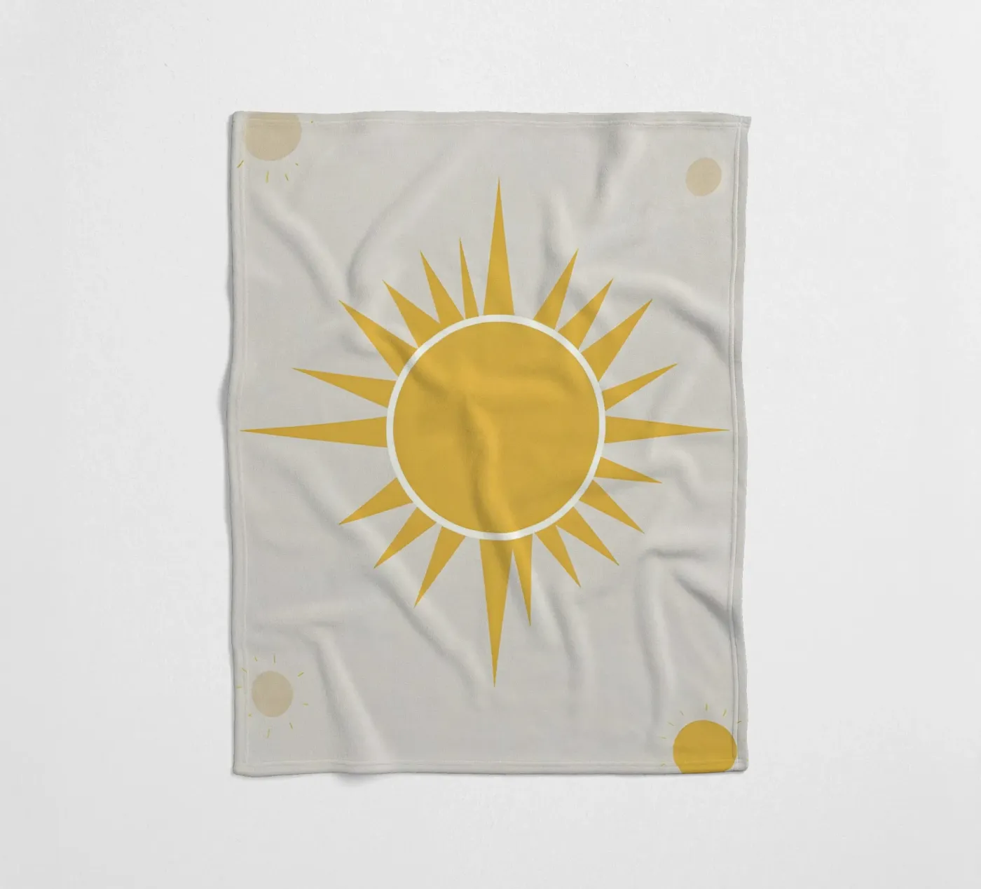 Sun with simple rays fleece blanket by LIFESTYLE OBJECTS