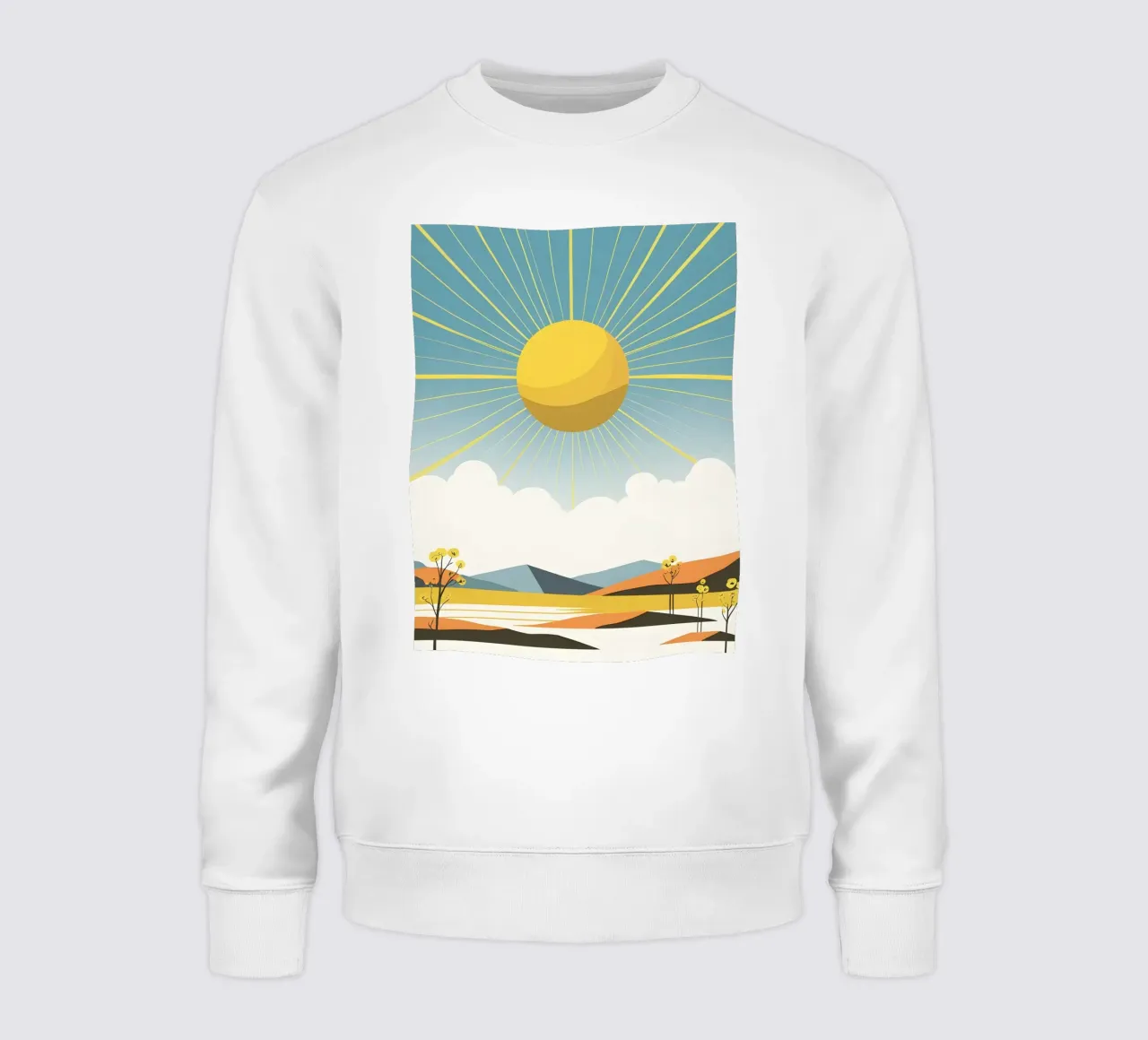 Sun with simple rays sweatshirt by LIFESTYLE OBJECTS