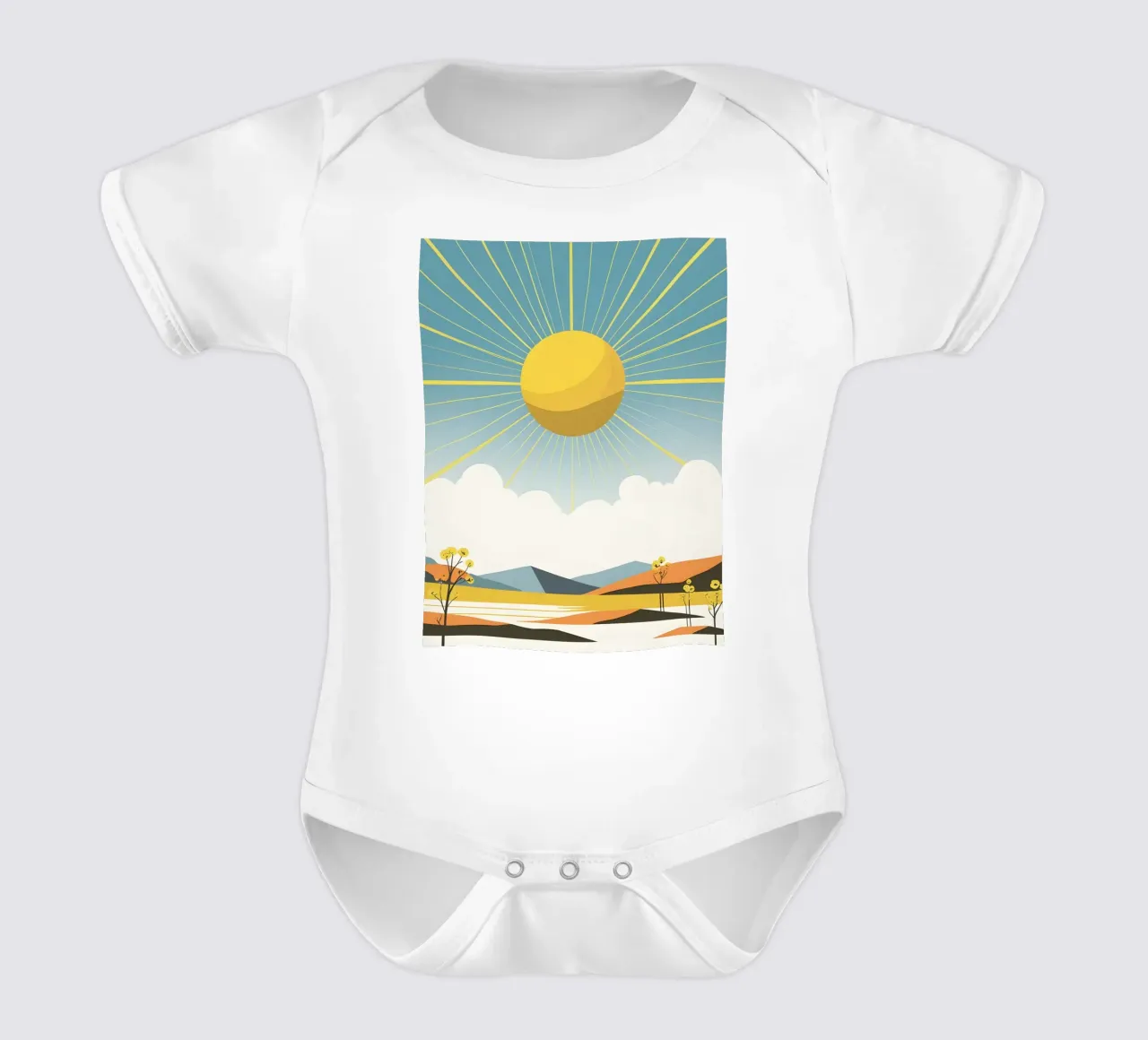 Sun with simple rays short-sleeve baby romper by LIFESTYLE OBJECTS