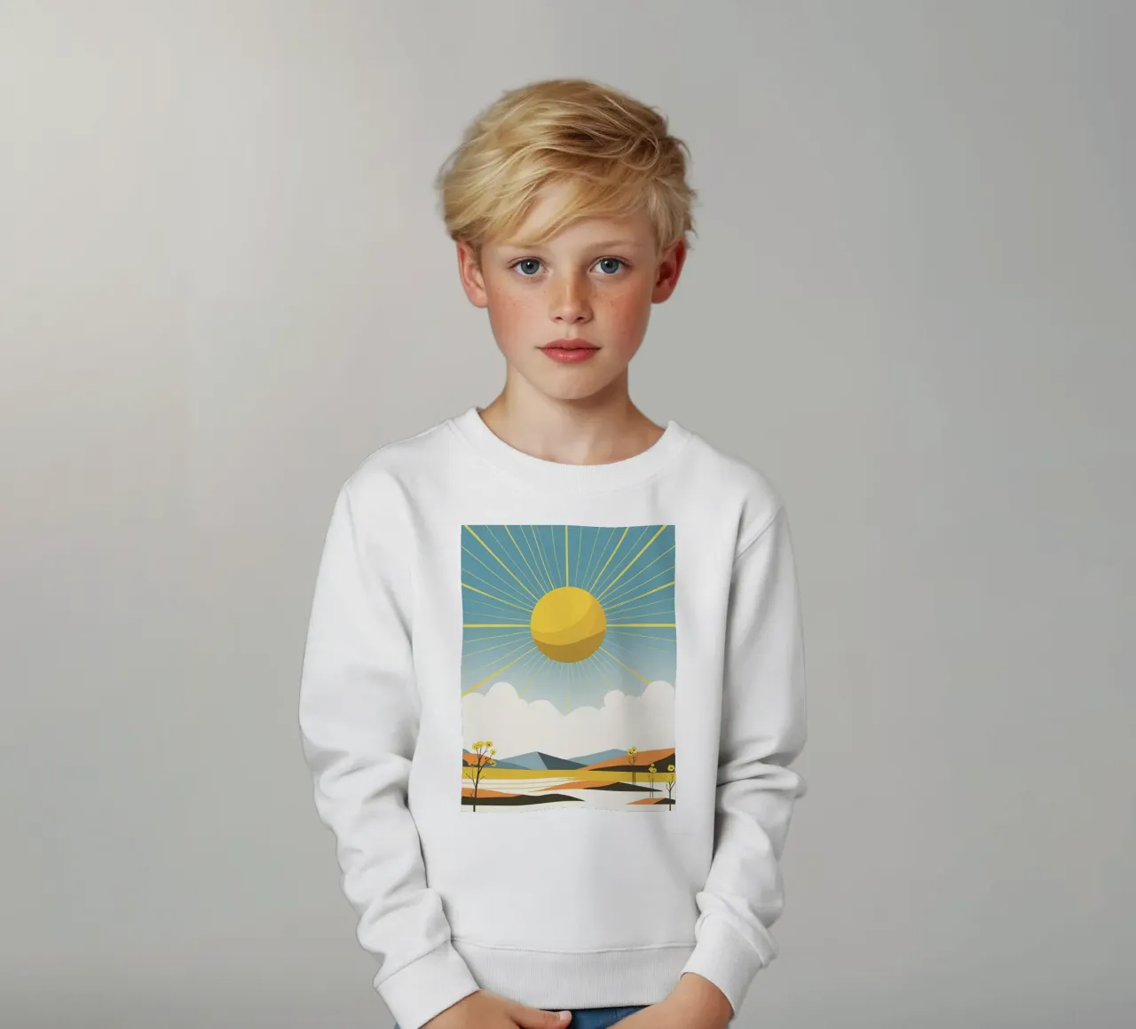 Sole con raggi semplici felpa bambino da LIFESTYLE OBJECTS