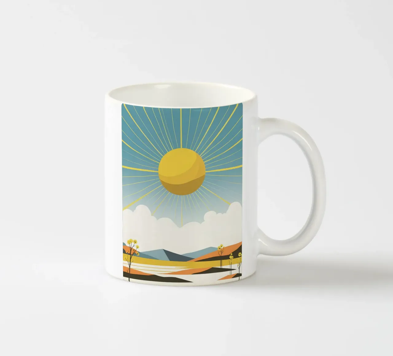 Sole con raggi semplici tazza in ceramica da LIFESTYLE OBJECTS