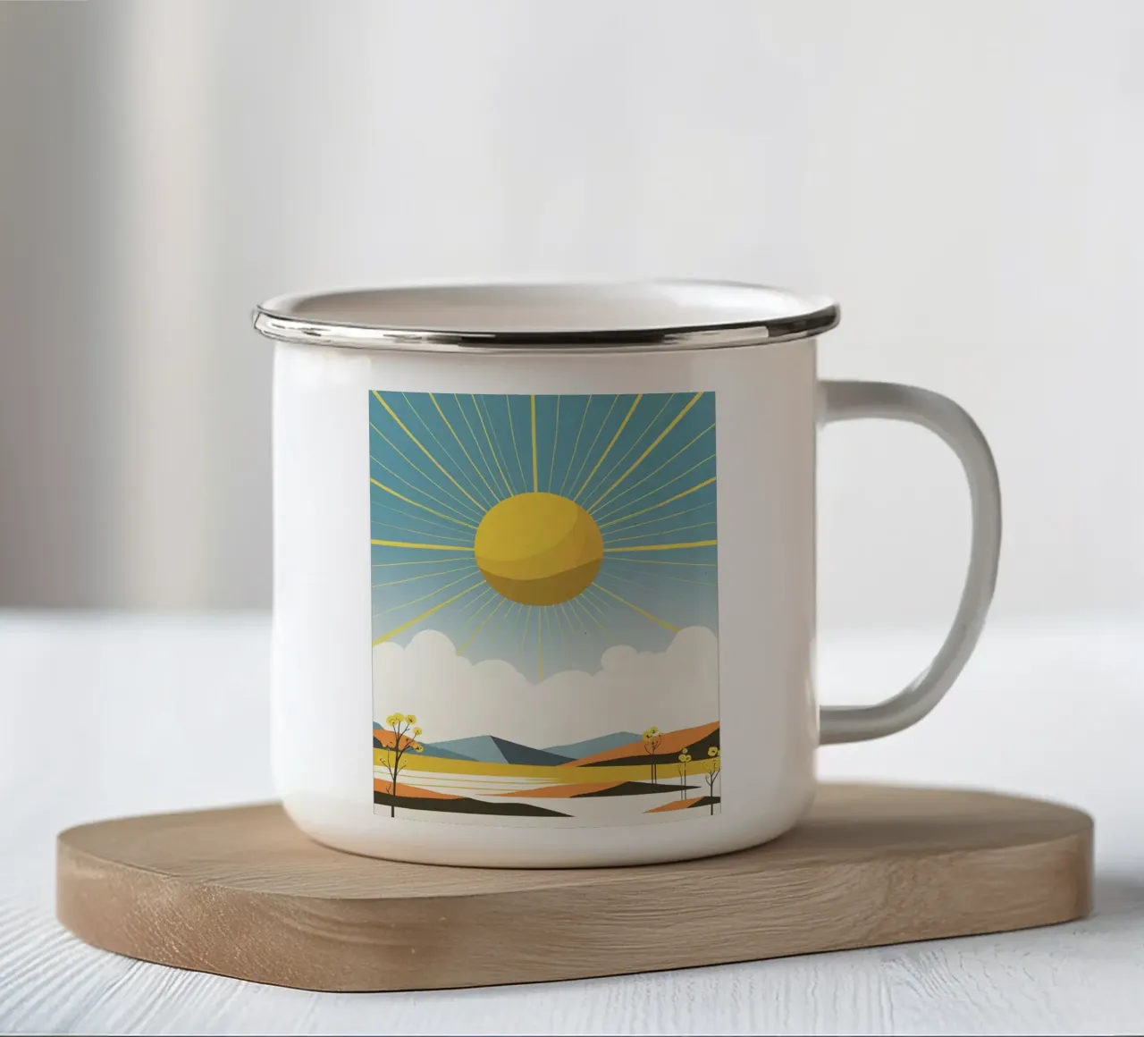 Sole con raggi semplici tazza in smalto da LIFESTYLE OBJECTS