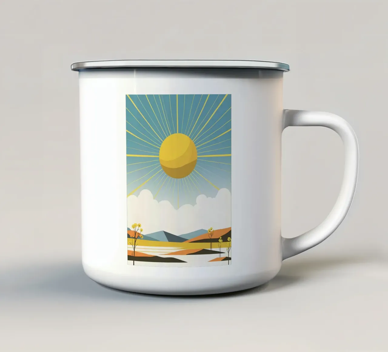 Sole con raggi semplici tazza in smalto da LIFESTYLE OBJECTS