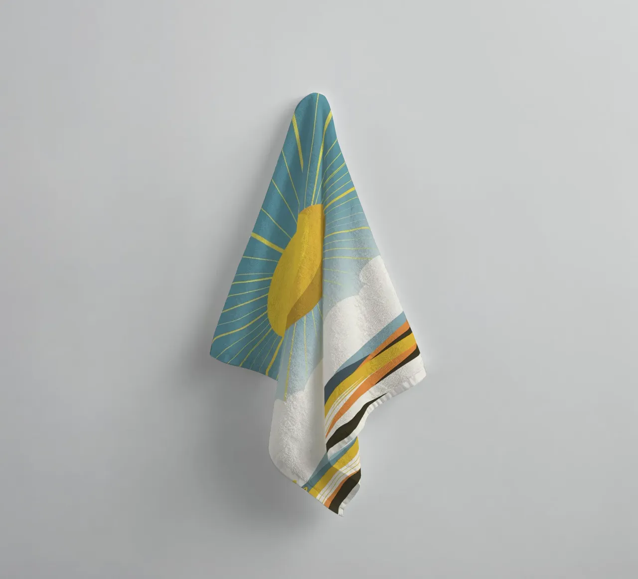 Sun with simple rays towel by LIFESTYLE OBJECTS
