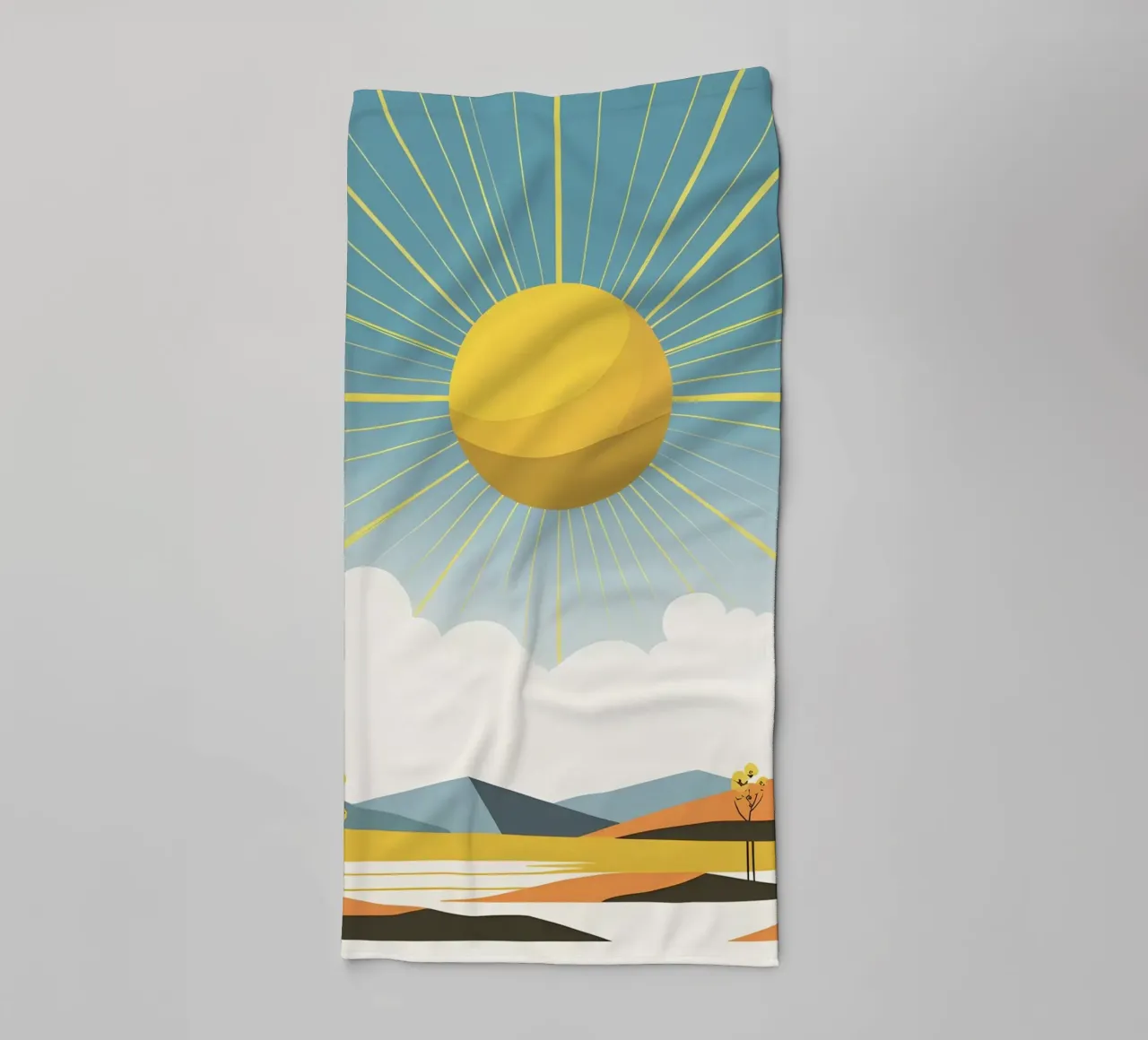 Sonne mit einfachen Strahlen Handtuch von LIFESTYLE OBJECTS