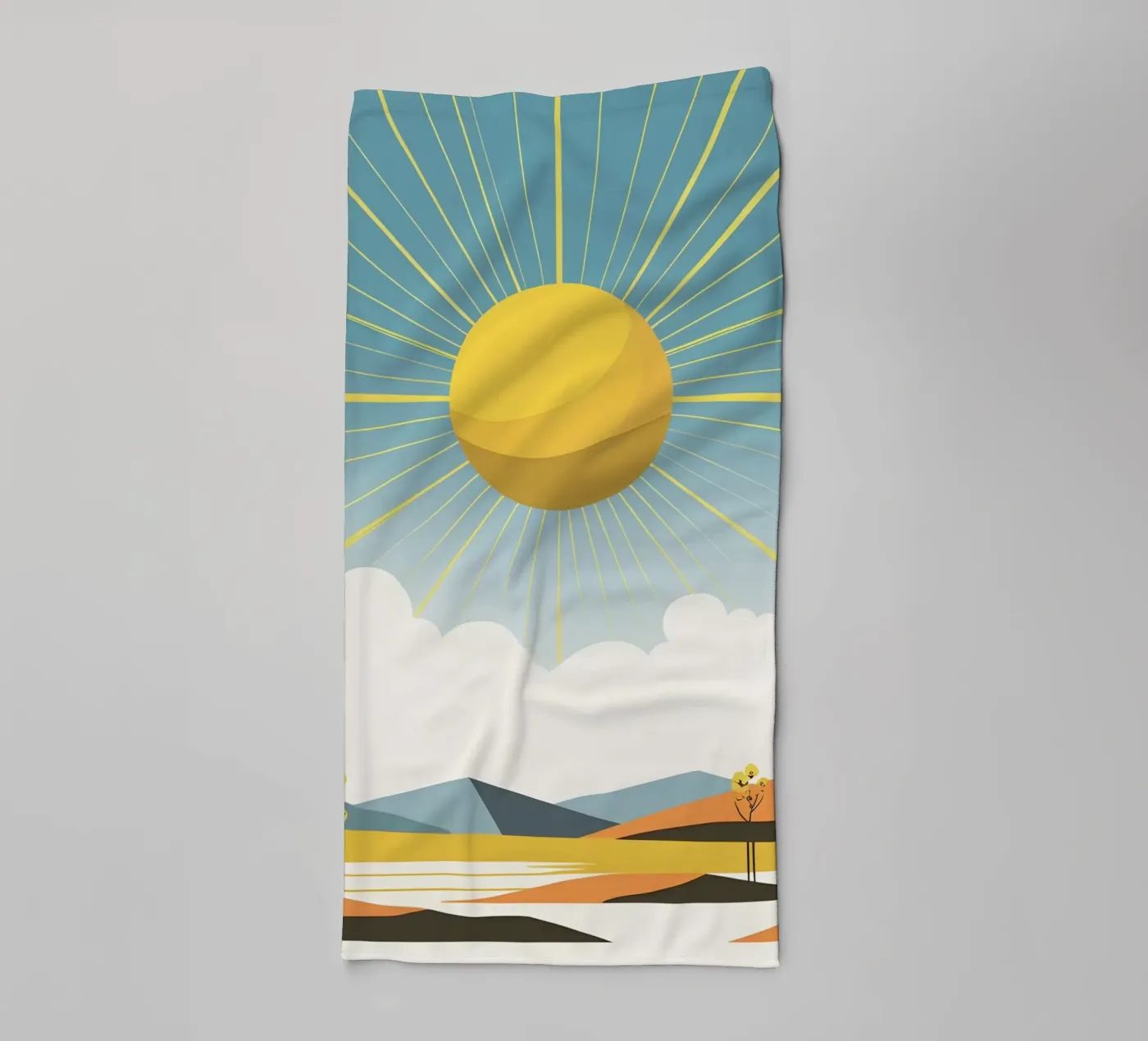 Sonne mit einfachen Strahlen Handtuch von LIFESTYLE OBJECTS