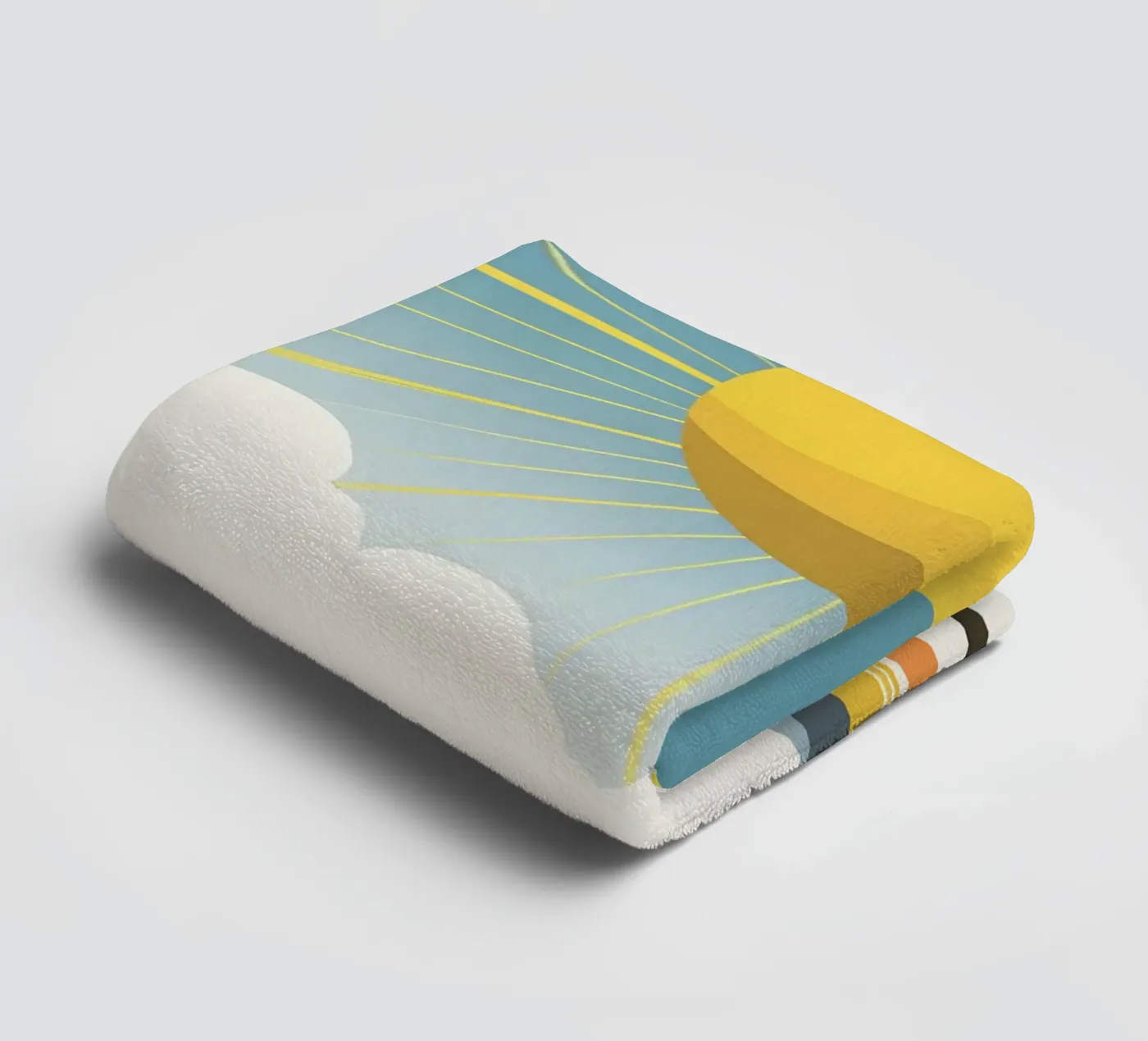 Sonne mit einfachen Strahlen Handtuch von LIFESTYLE OBJECTS