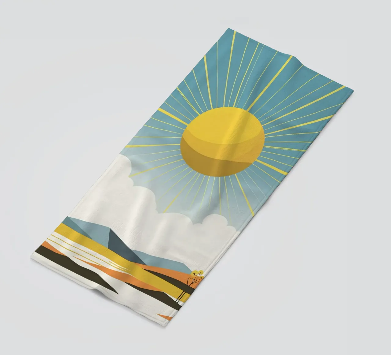 Sun with simple rays strandhanddoek van LIFESTYLE OBJECTS