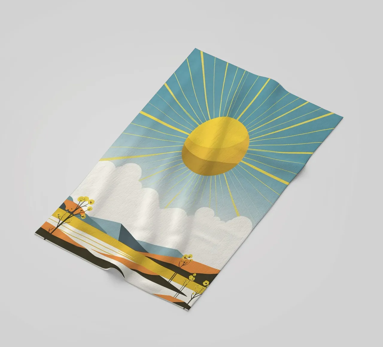 Sun with simple rays strandhanddoek van LIFESTYLE OBJECTS