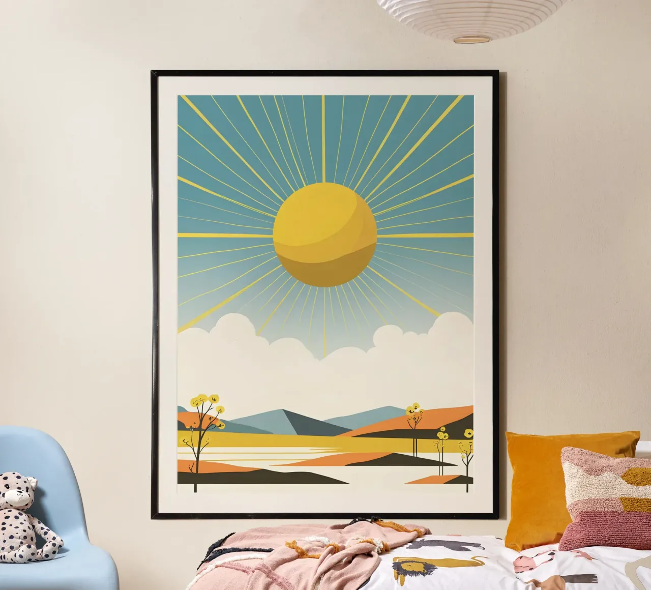 Sonne mit einfachen Strahlen Poster von LIFESTYLE OBJECTS
