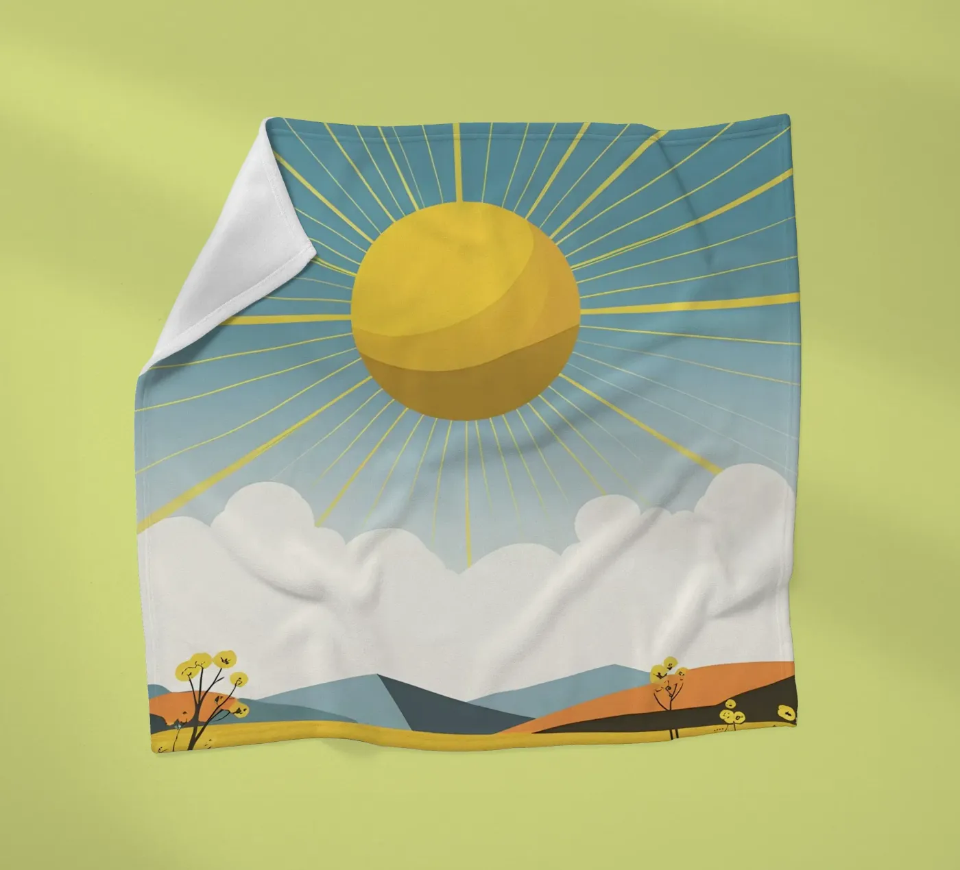 Sun with simple rays plaid polaire de LIFESTYLE OBJECTS