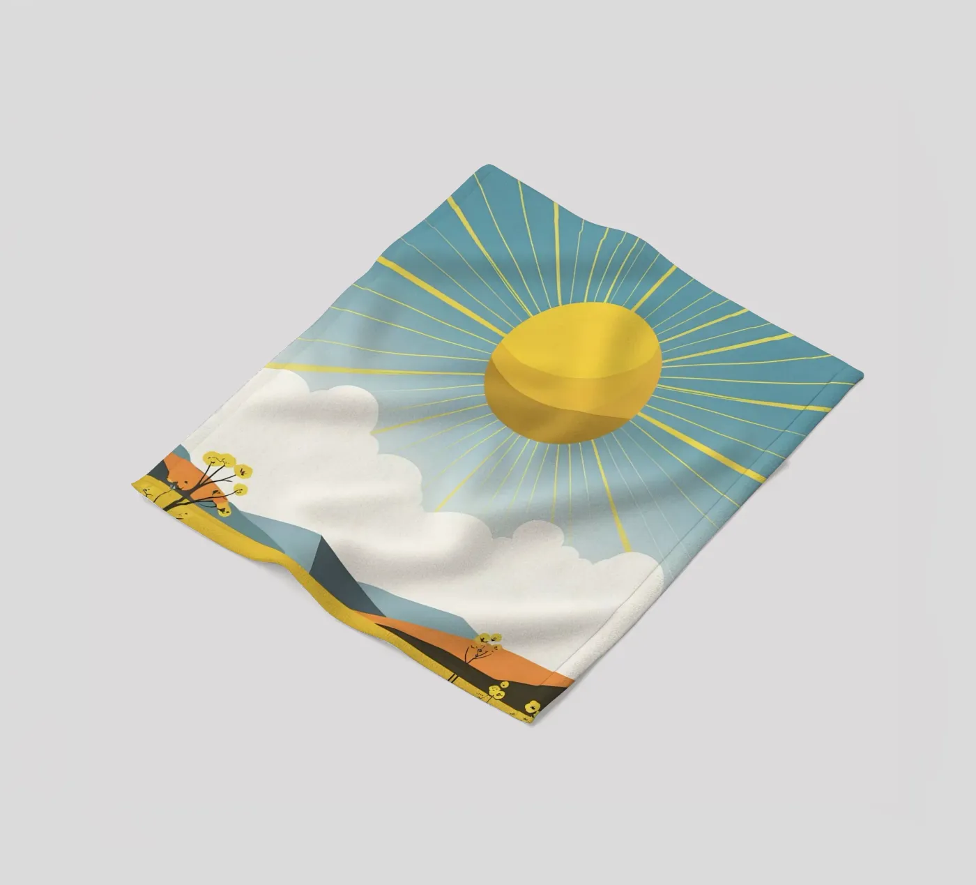 Sun with simple rays plaid polaire de LIFESTYLE OBJECTS