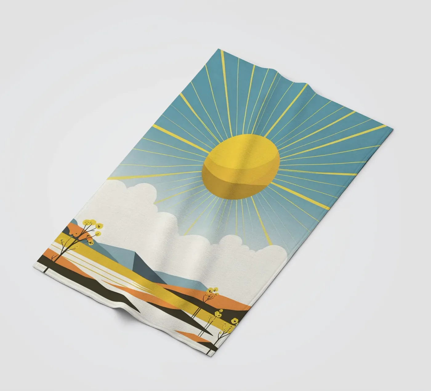 Sun with simple rays plaid polaire de LIFESTYLE OBJECTS