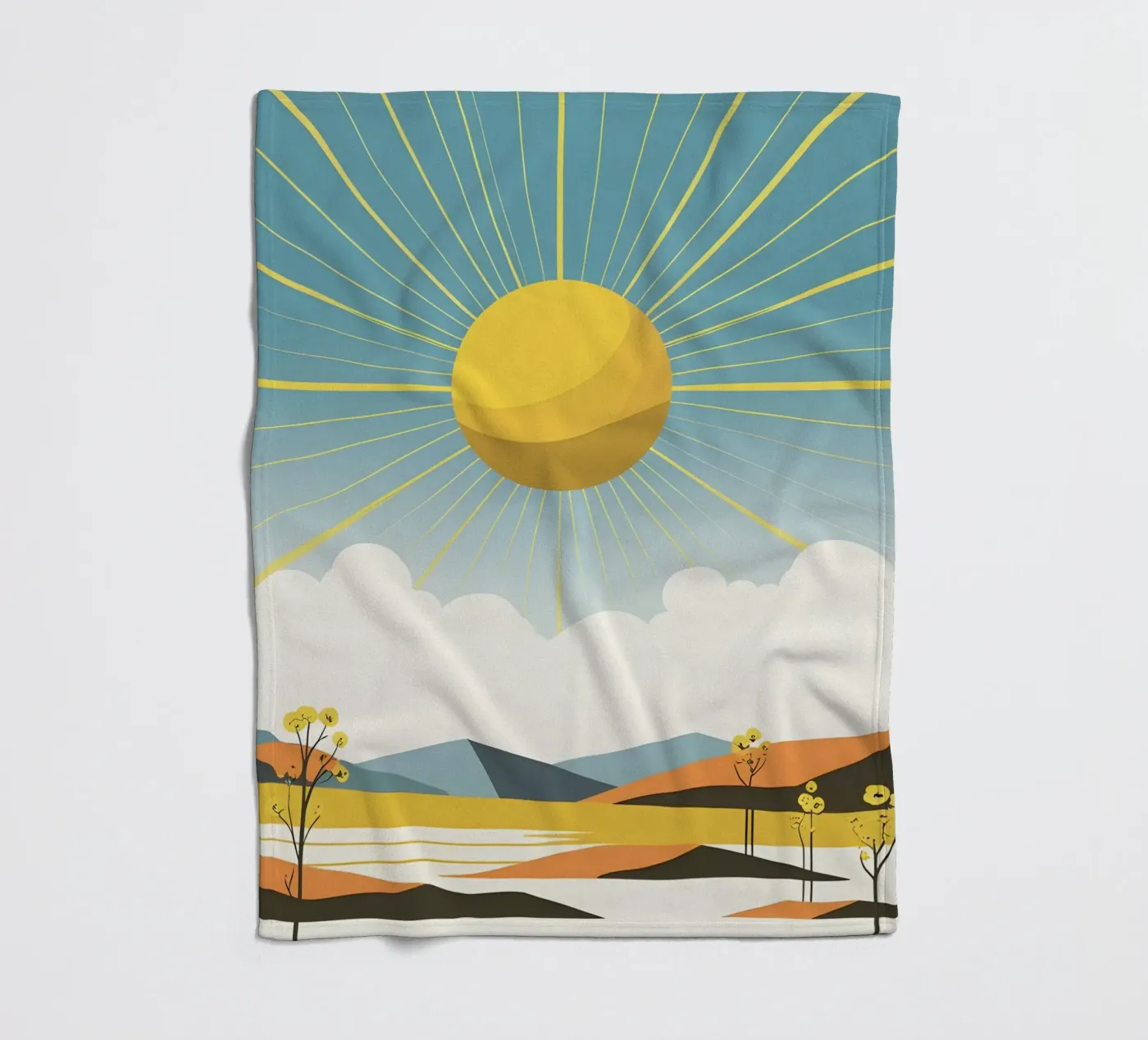 Sun with simple rays plaid polaire de LIFESTYLE OBJECTS