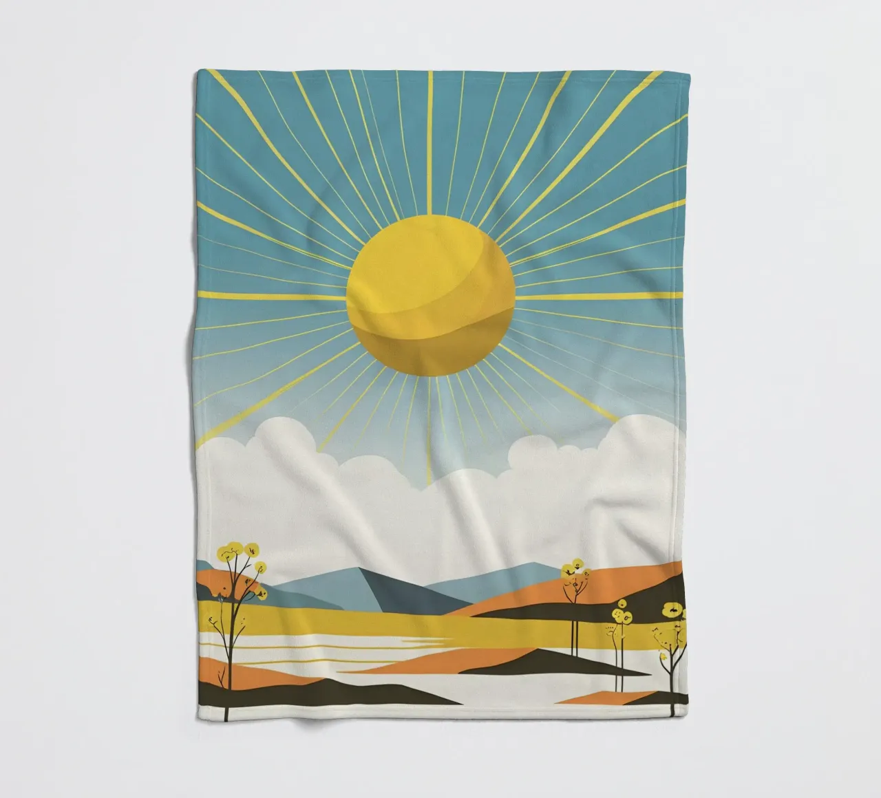 Sun with simple rays Fleecedecke von LIFESTYLE OBJECTS