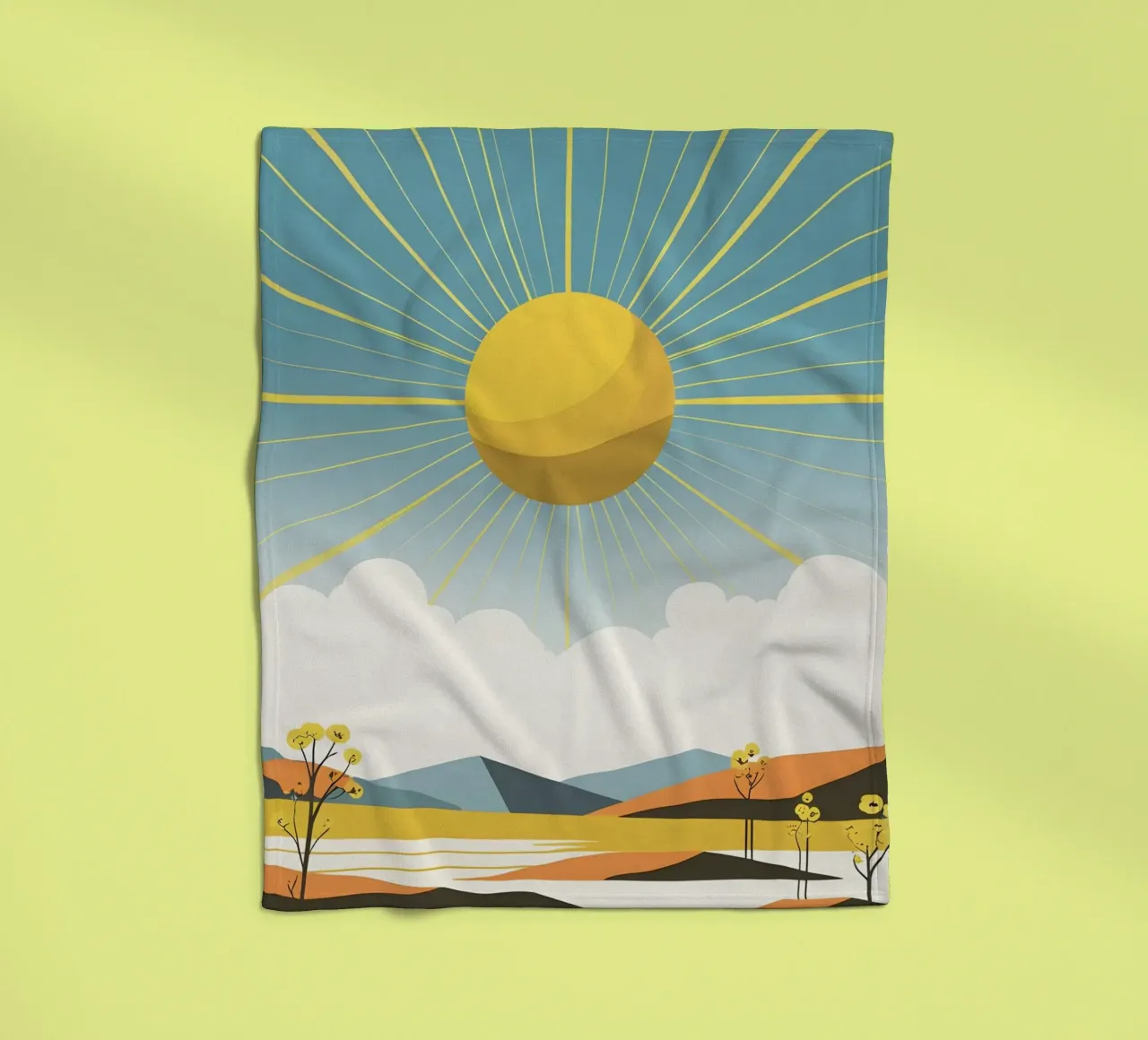 Sun with simple rays Fleecedecke von LIFESTYLE OBJECTS