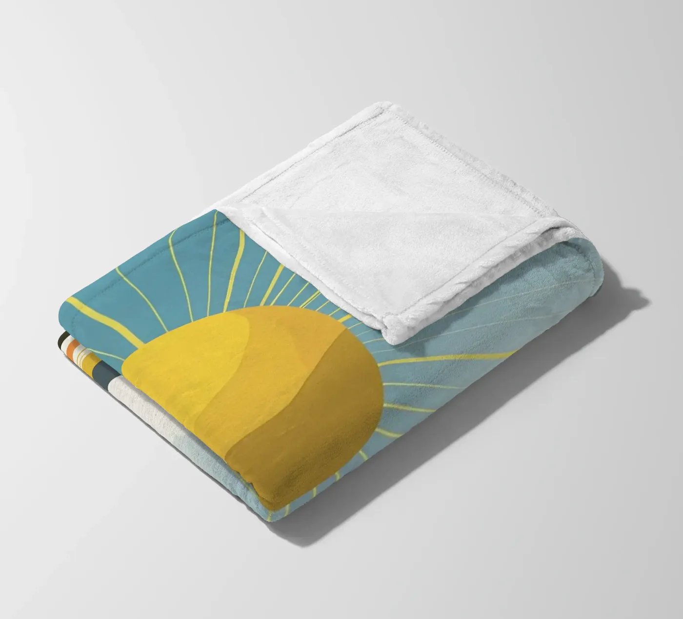 Sun with simple rays plaid polaire de LIFESTYLE OBJECTS