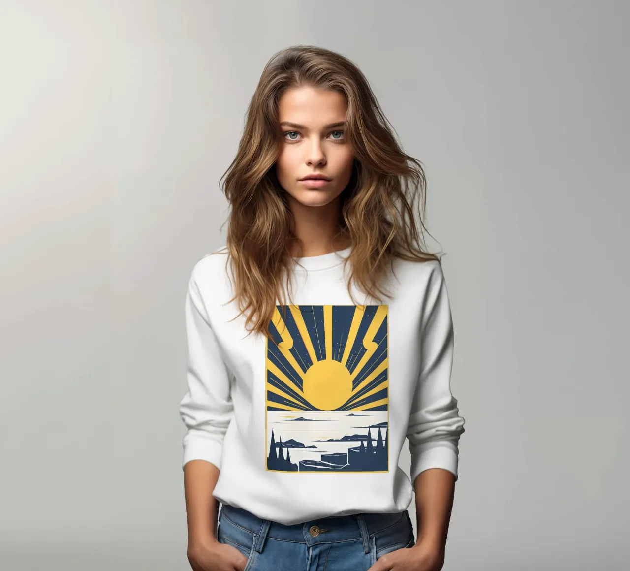 Zon met eenvoudige stralen sweatshirt van LIFESTYLE OBJECTS