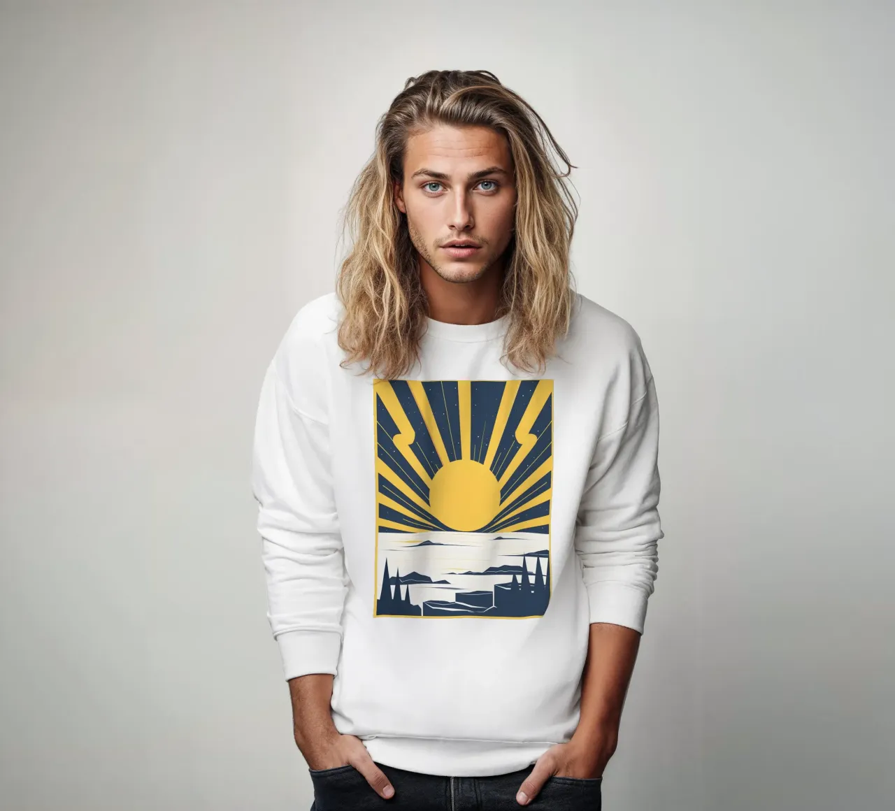 Zon met eenvoudige stralen sweatshirt van LIFESTYLE OBJECTS