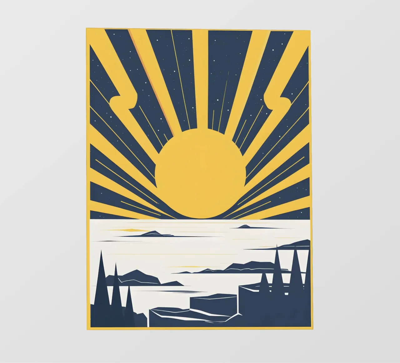 Sun with simple rays fotobehang van LIFESTYLE OBJECTS