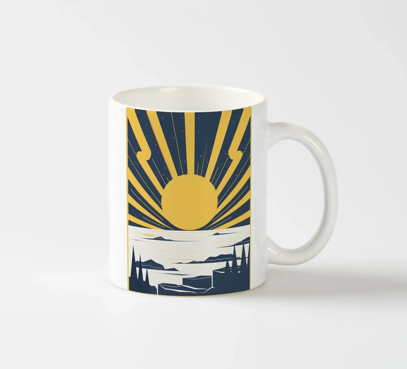 Sonne mit einfachen Strahlen Keramik Tasse von LIFESTYLE OBJECTS