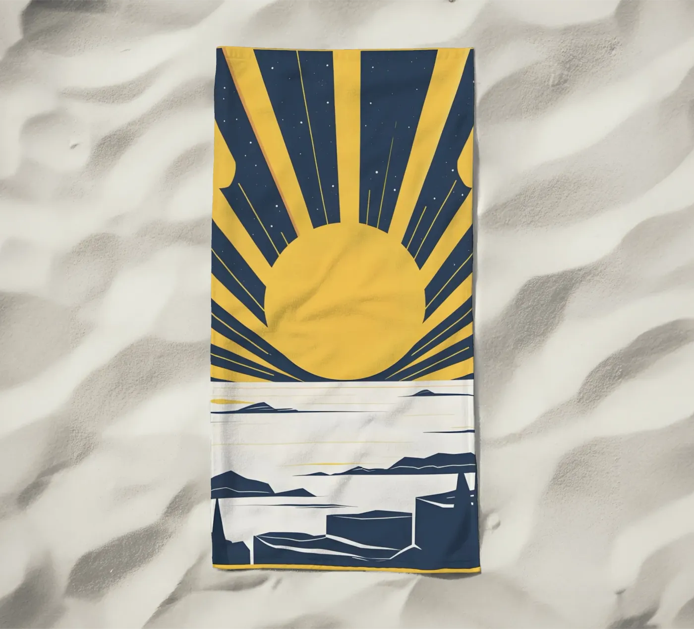 Sun with simple rays strandhanddoek van LIFESTYLE OBJECTS