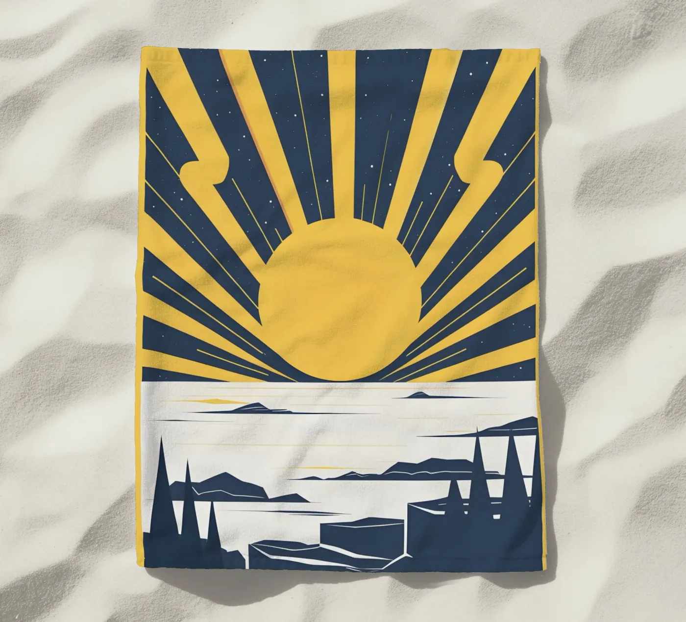 Sun with simple rays strandhanddoek van LIFESTYLE OBJECTS