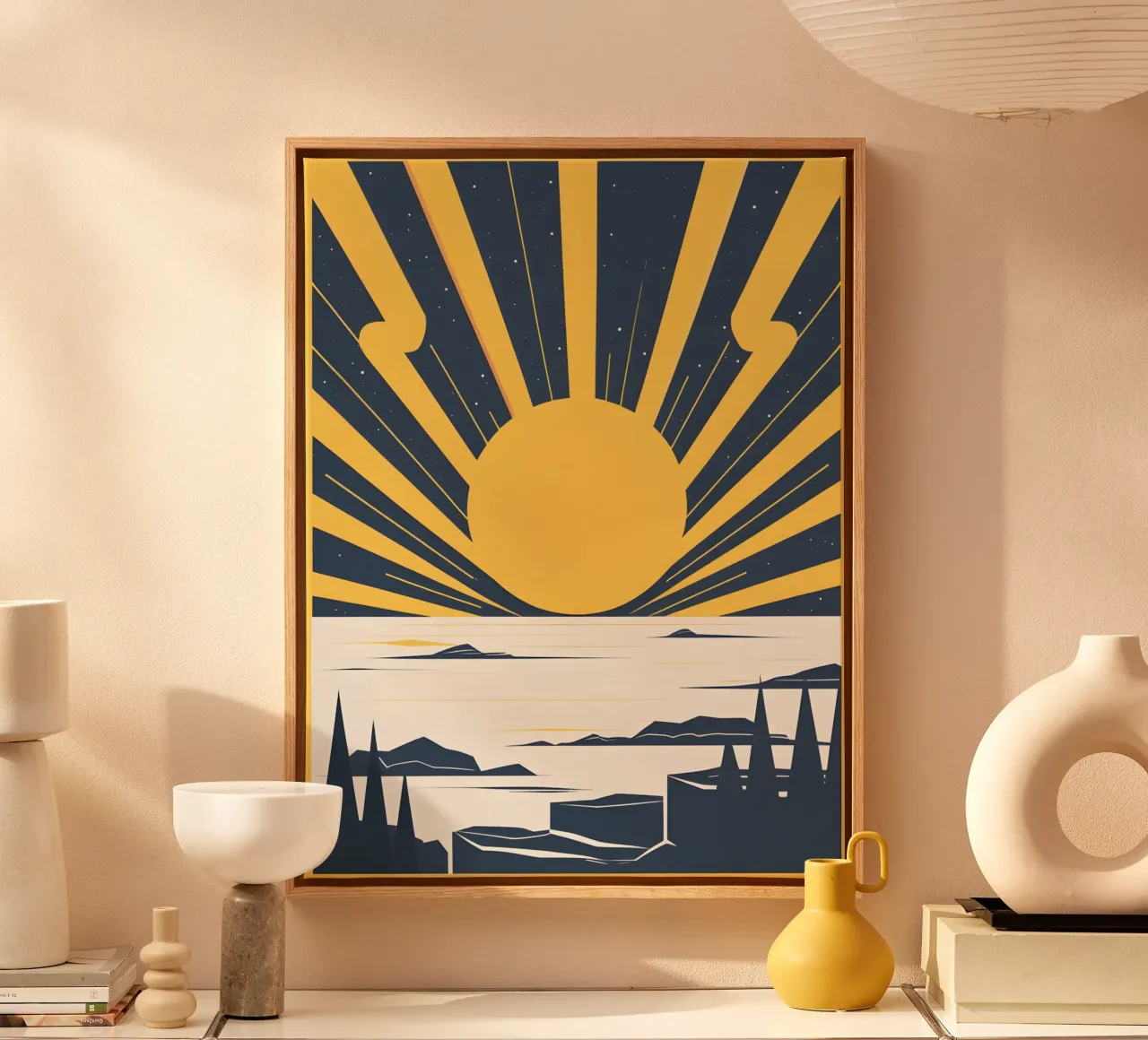 Sun with simple rays canvas by LIFESTYLE OBJECTS