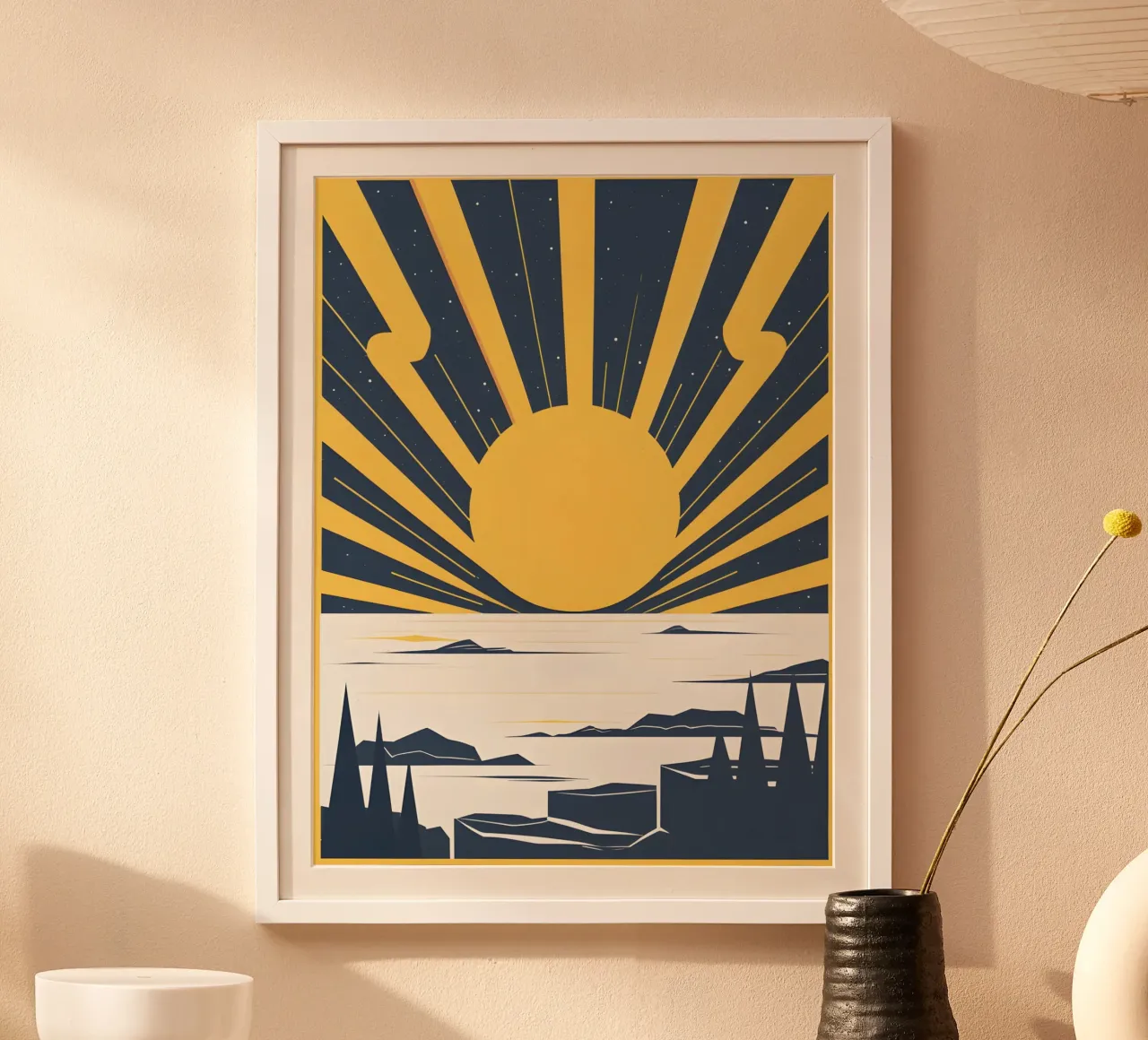 Sun with simple rays hahnemühle by LIFESTYLE OBJECTS