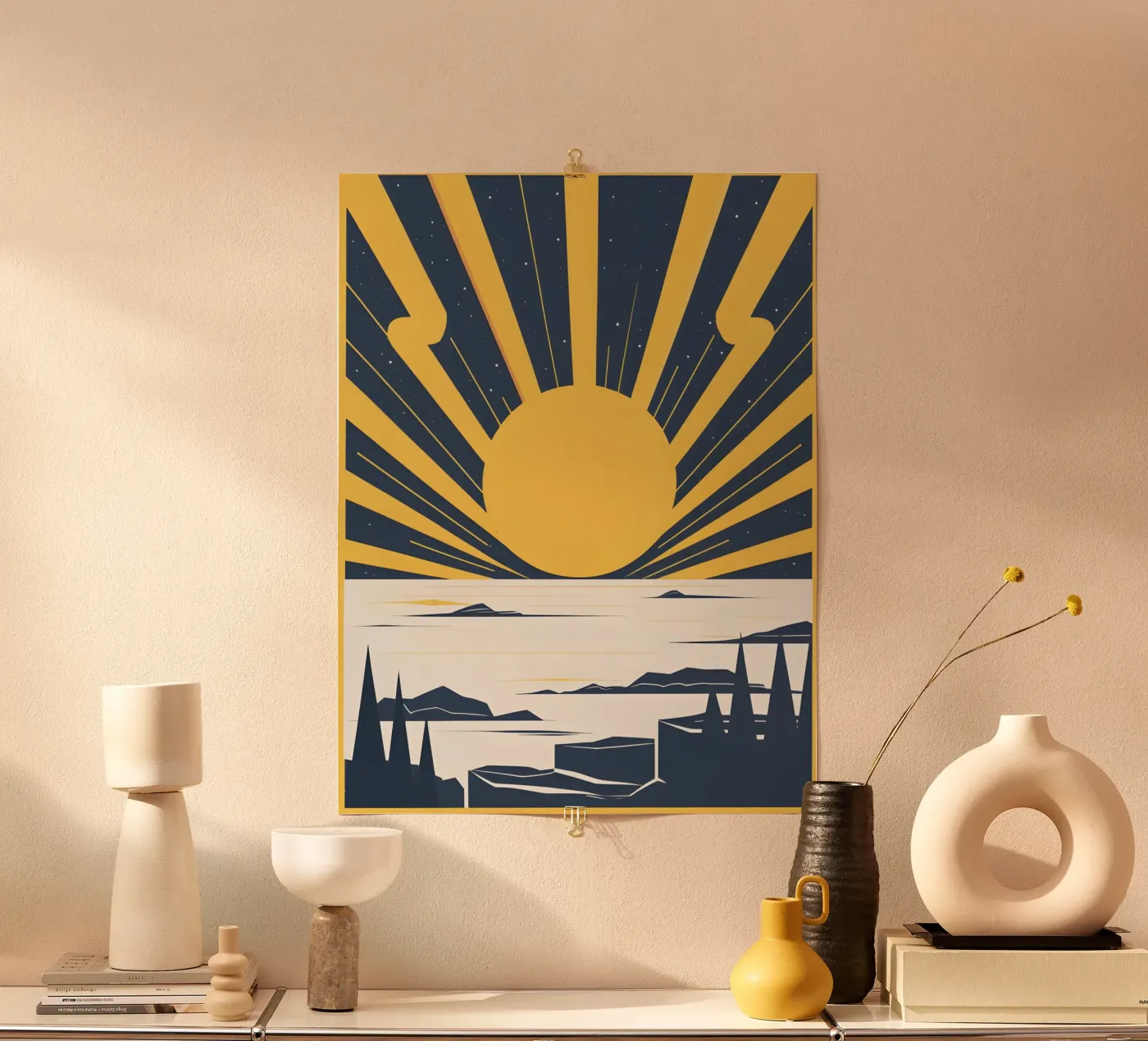 Sun with simple rays poster by LIFESTYLE OBJECTS