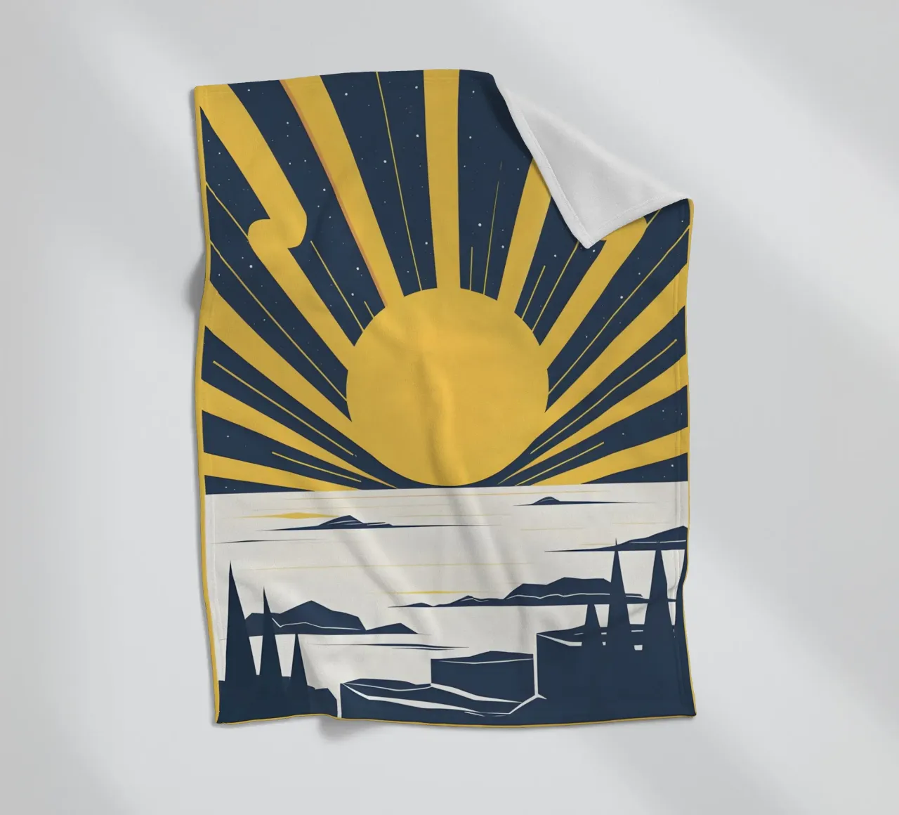Sun with simple rays fleece blanket by LIFESTYLE OBJECTS