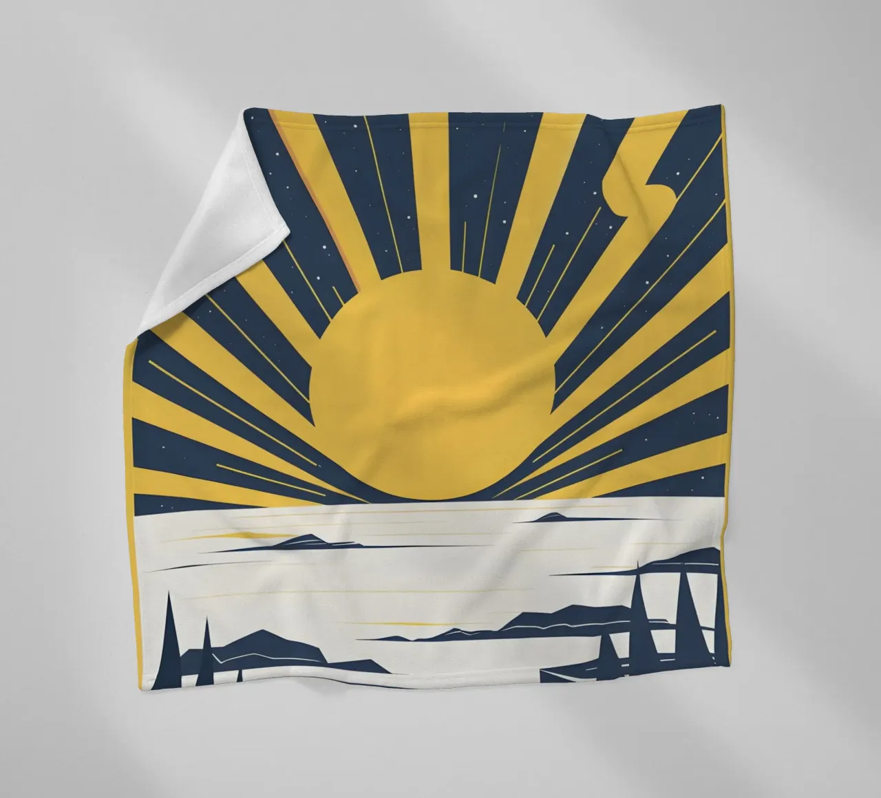 Sun with simple rays fleece blanket by LIFESTYLE OBJECTS