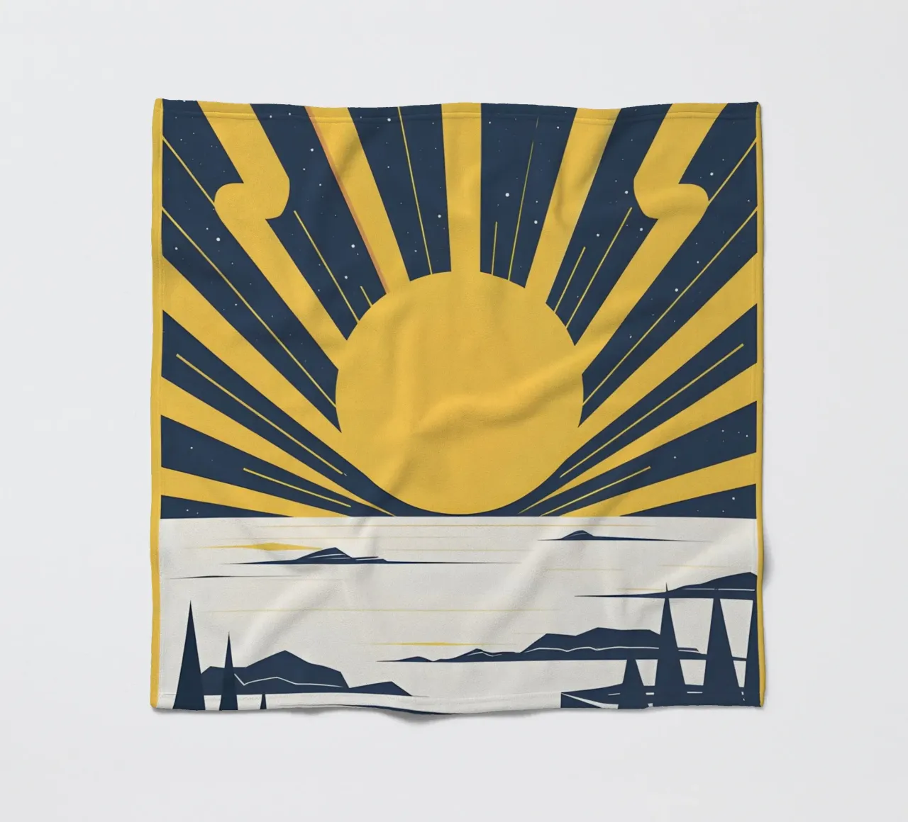 Sun with simple rays fleece blanket by LIFESTYLE OBJECTS