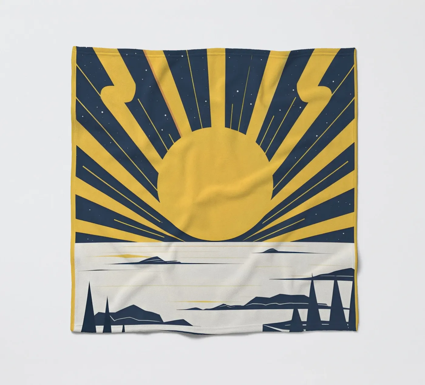 Zon met eenvoudige stralen fleecedeken van LIFESTYLE OBJECTS