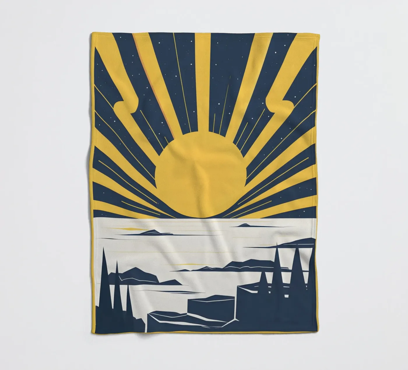 Zon met eenvoudige stralen fleecedeken van LIFESTYLE OBJECTS