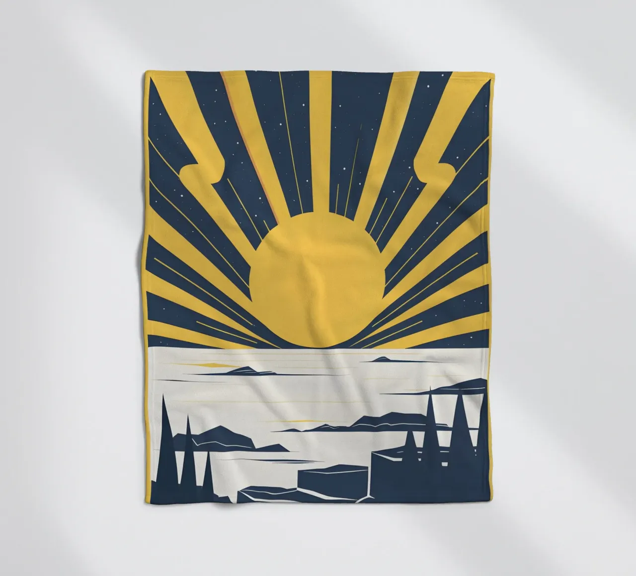 Sun with simple rays fleece blanket by LIFESTYLE OBJECTS