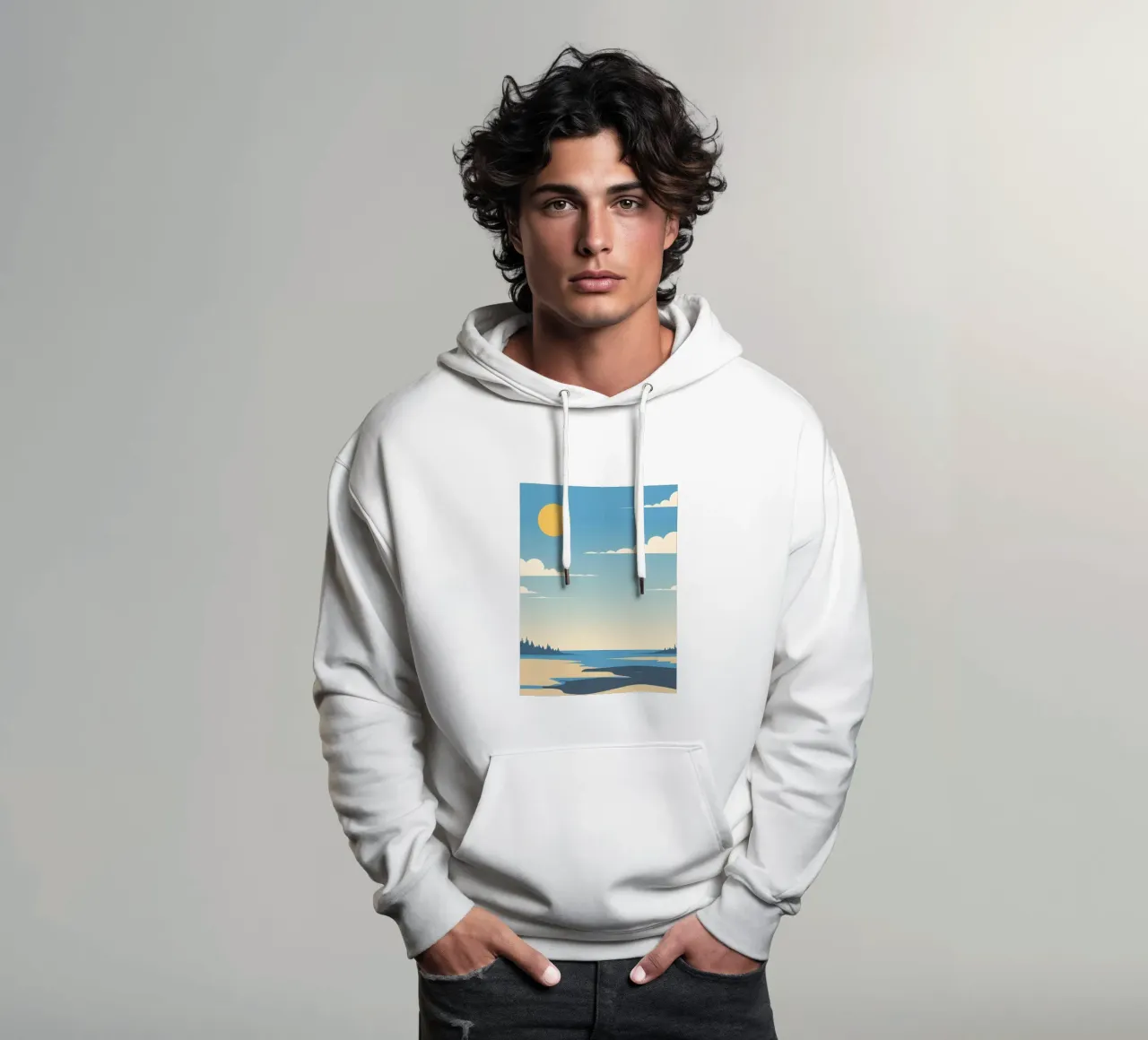 Linea dell'orizzonte semplice felpa con cappuccio da LIFESTYLE OBJECTS