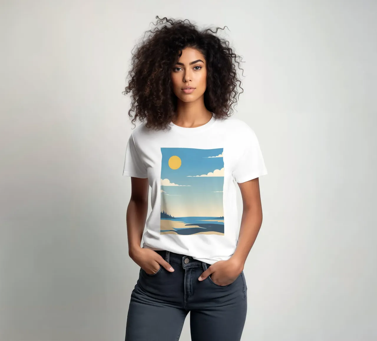 Linea dell'orizzonte semplice t-shirt da LIFESTYLE OBJECTS