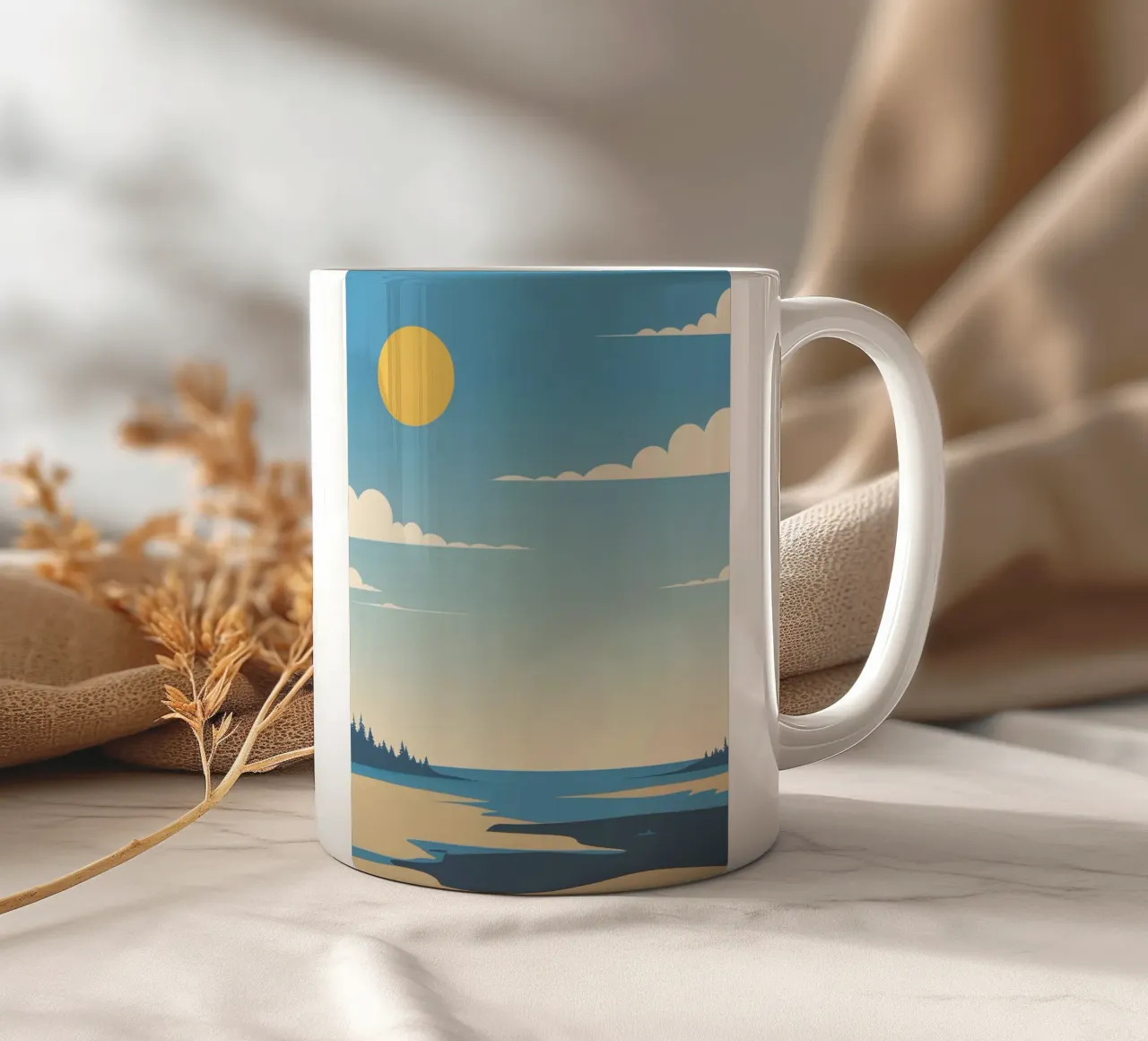 Linea dell'orizzonte semplice tazza in ceramica da LIFESTYLE OBJECTS