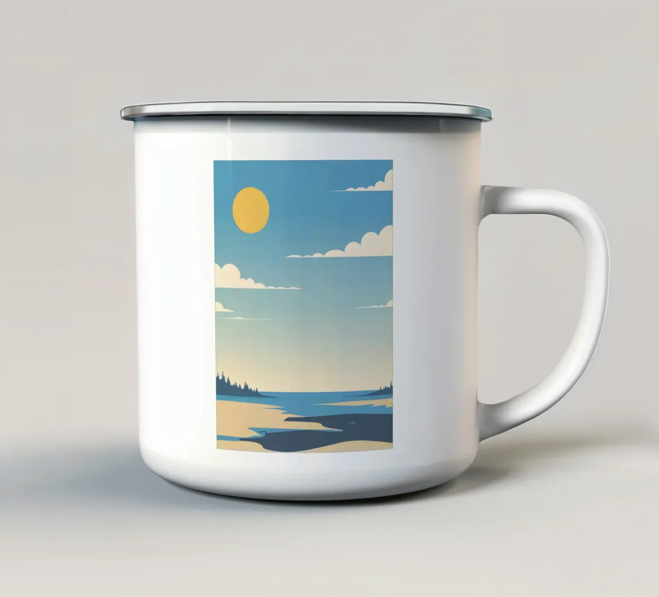 Linea dell'orizzonte semplice tazza in smalto da LIFESTYLE OBJECTS