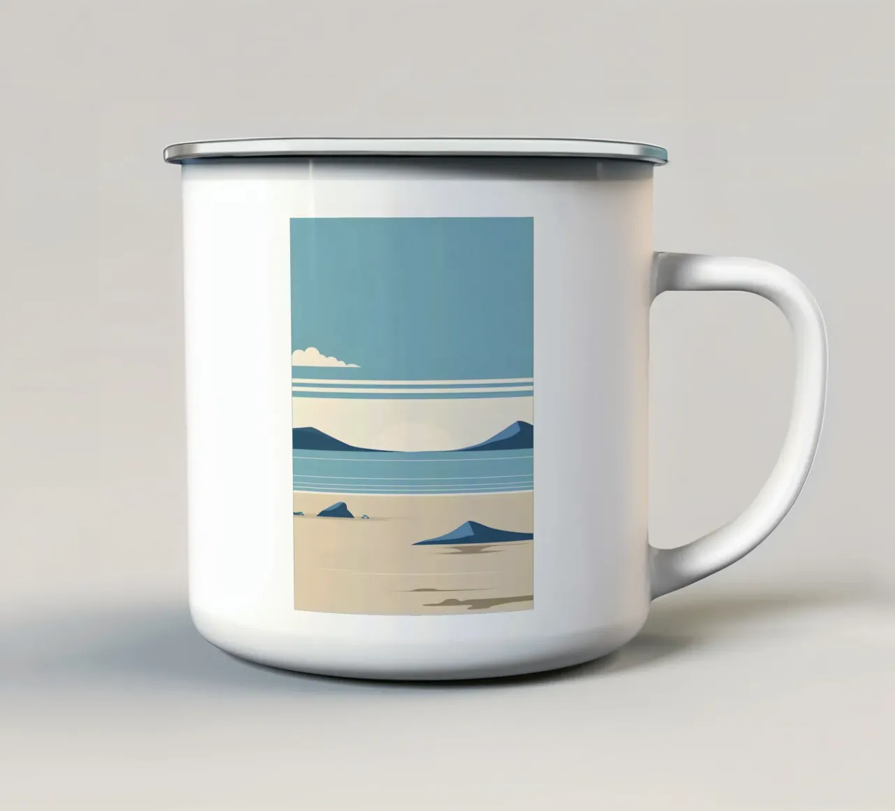 Linea dell'orizzonte semplice tazza in smalto da LIFESTYLE OBJECTS